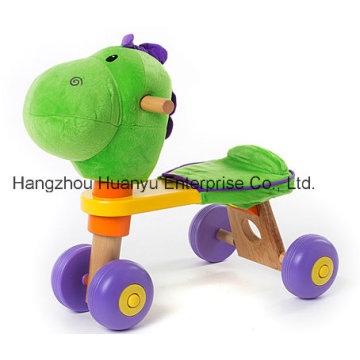 Bicicleta de madera del bebé de la alta calidad con la cabeza del dinosaurio